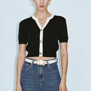 Notch Neck Knitted Cardigan